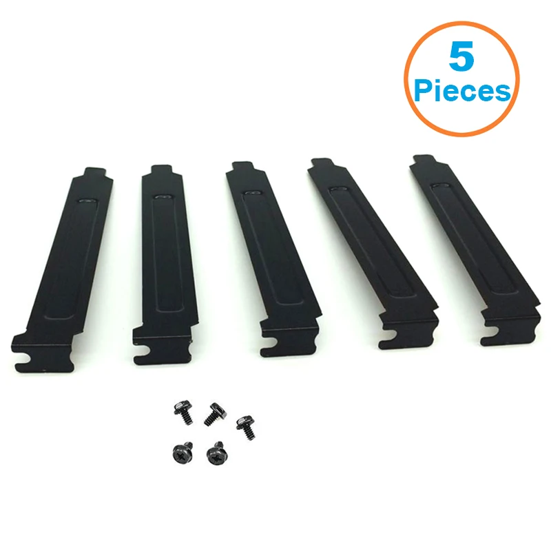 Черный Жесткий стальной разъем PCI 5 шт./лот крышка кронштейна с винтами