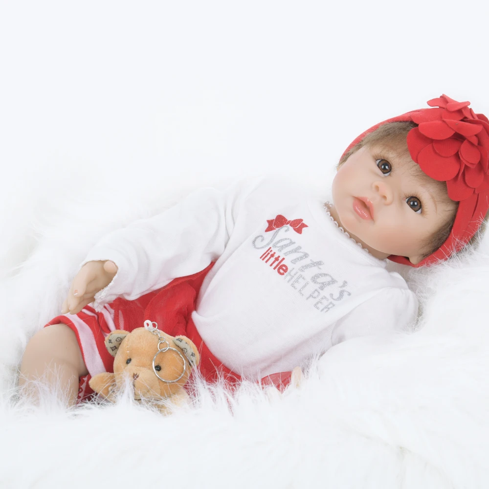 55 см изогнутые волосы мягкая ткань тела Reborn Baby куклы ручной работы кукла для