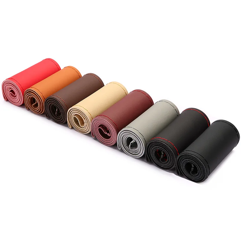 Микрофибра кожаный чехол рулевого колеса автомобиля противоскользящие чехлы на