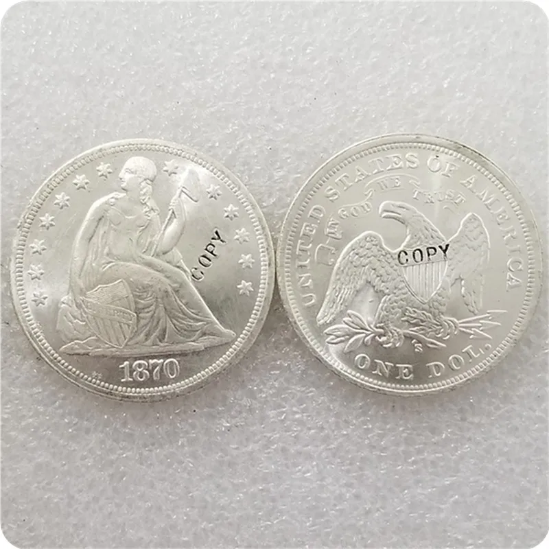 UNC серебро США 1870 1873 &quotсидящий Liberty&quot 1 копия доллара монеты медаль Реплика