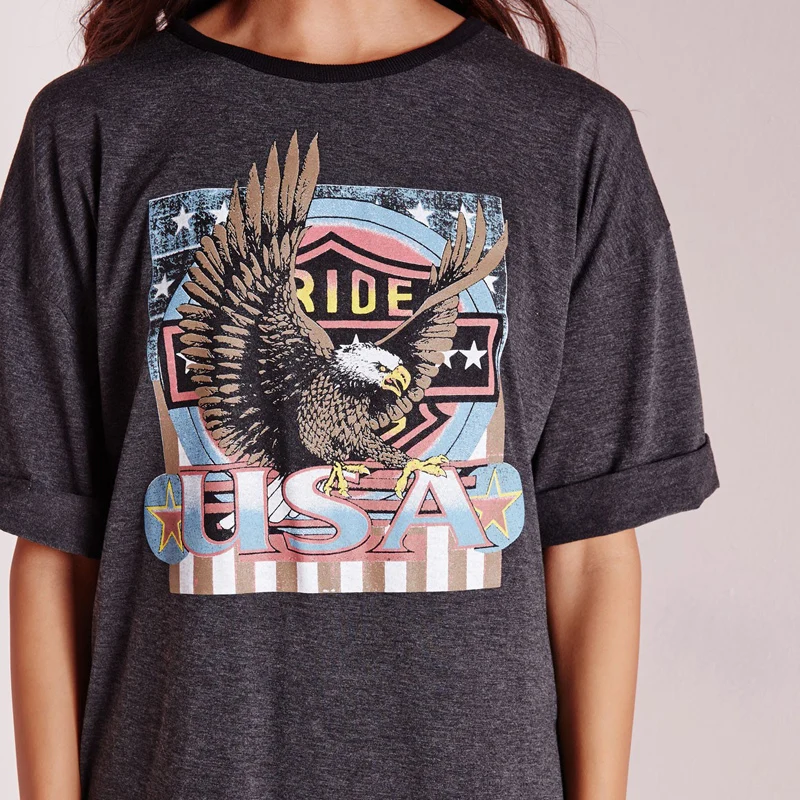 Цельнокроеное платье хлопок Для женщин Летний стиль High Street серая футболка