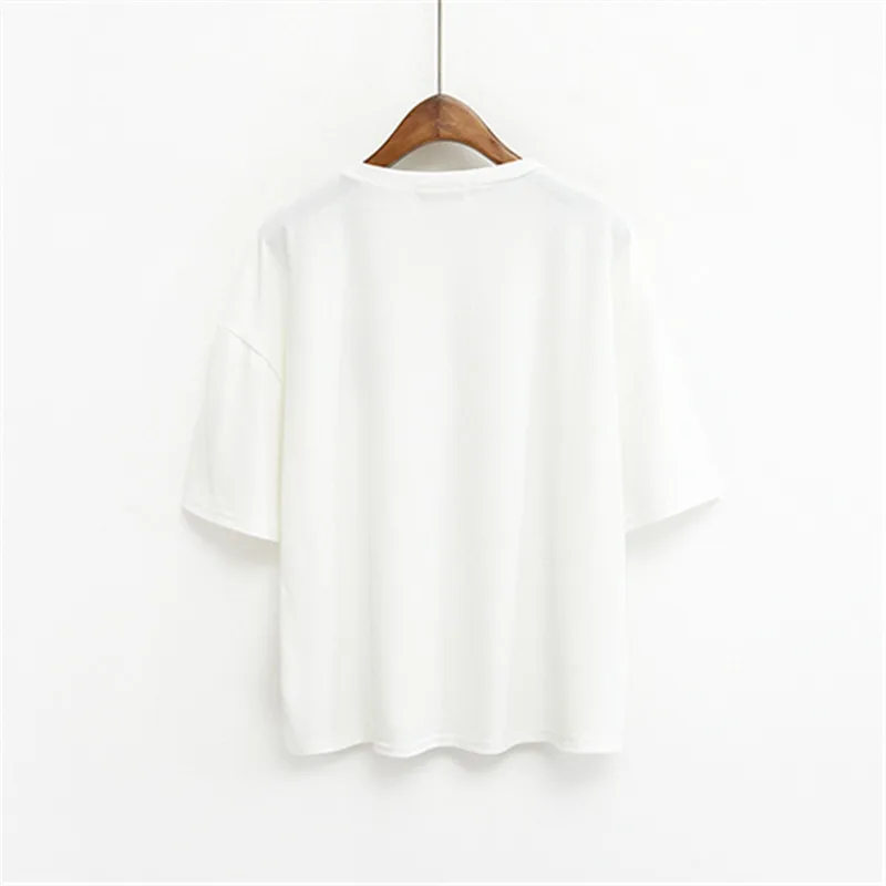 Harajuku 2019 NEW Casual Women T-shirts Summer Korean Loose Cartoon Milk Bottle Embroidery Tops Tees Kawaii Female Clothing | Женская