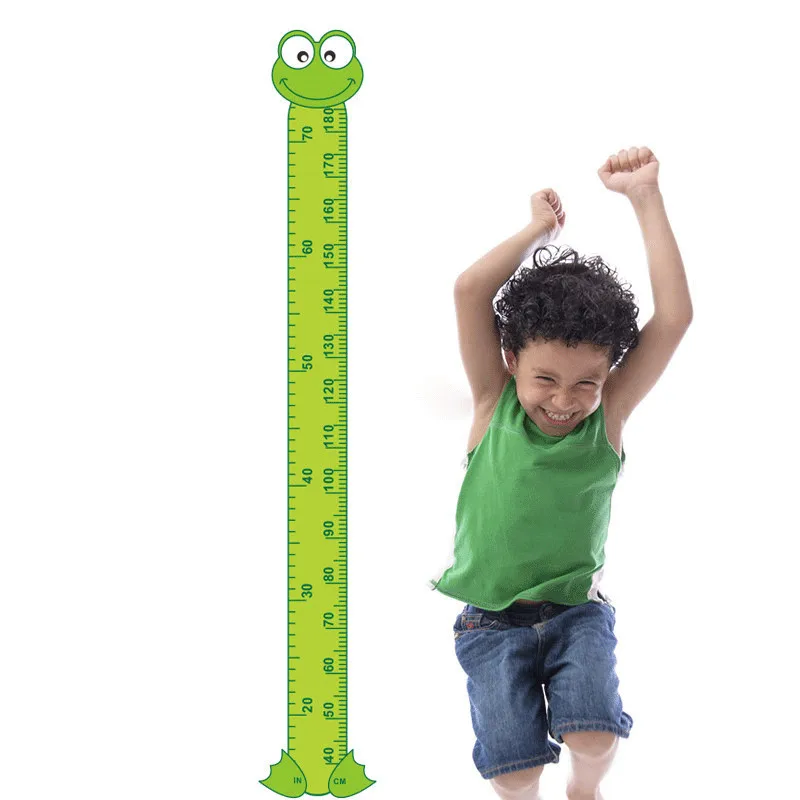 Горячие DIY мультфильм животных лягушка Высота Мера настенные наклейки 1603 детская