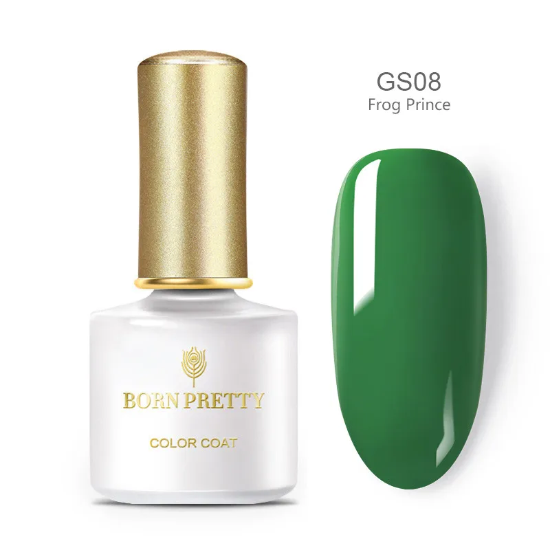 BP-GS08 Серия BORN PRETTY, весенний Гель-лак для ногтей, чистый цвет для ногтей, зеленый маникюр, замачиваемый, УФ-Гель-лак, верхнее покрытие, лак - Цвет: BP-GS08