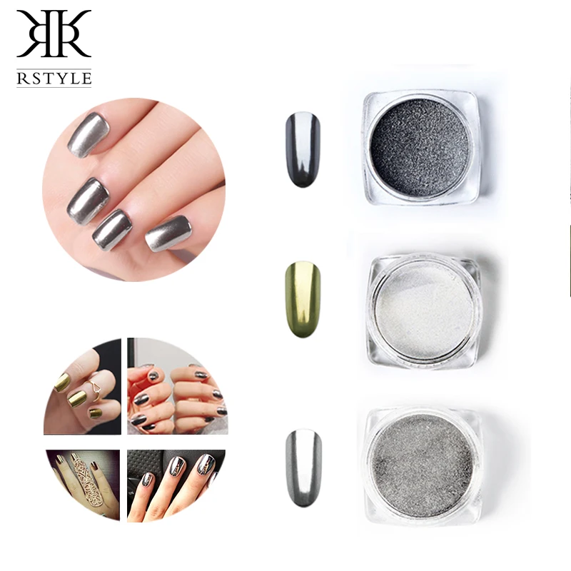 Блеск для ногтей ROSALIND 3 цвета алюминиевые хлопья волшебный зеркальный эффект