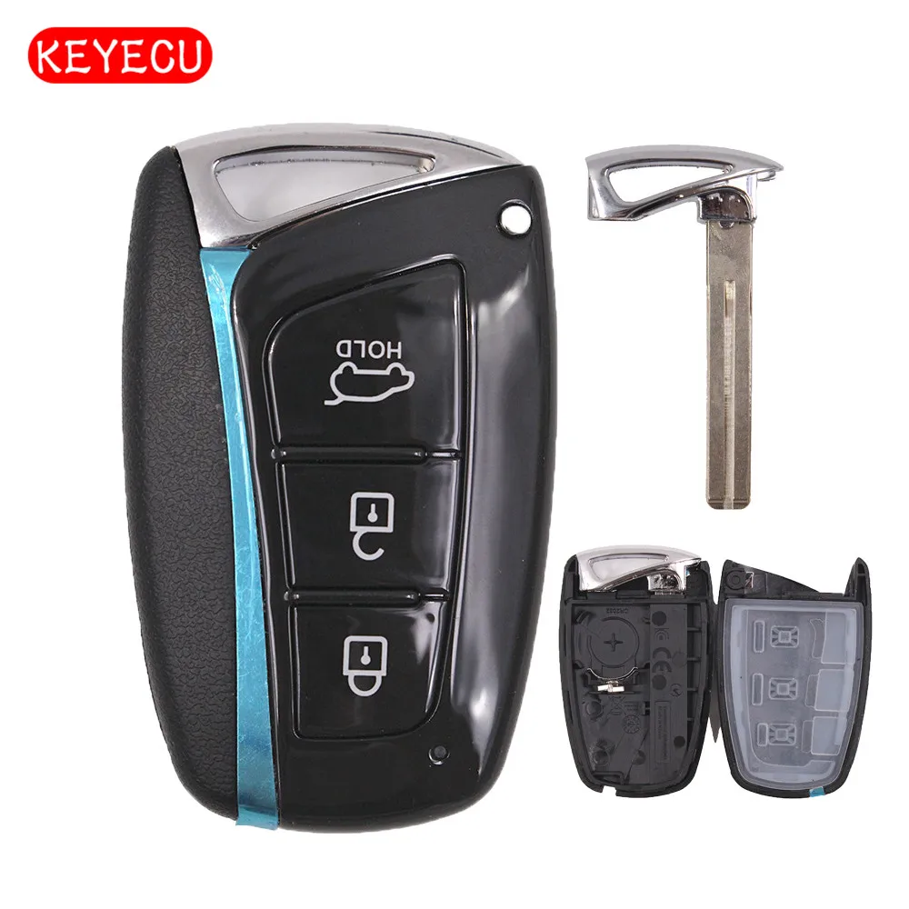 Keyecu умный дистанционный ключ чехол с 3 кнопками брелок для Hyundai Santa Fe ix45