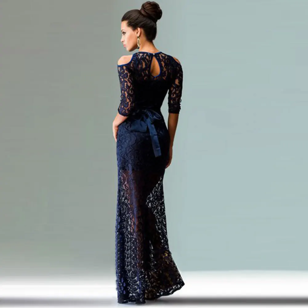 2016 Горячая Распродажа длинное женское кружевное платье Летнее сексуальное Vestidos