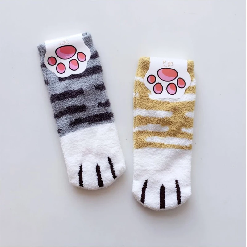 1 пара/Взрывные модели новые зимние женские носки кошачьи когти домашние тапочки