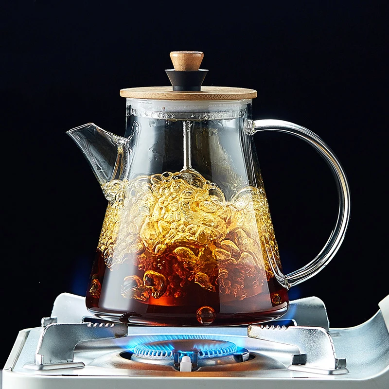 900 мл креативный кухонный чайник термостойкий прозрачный стеклянный