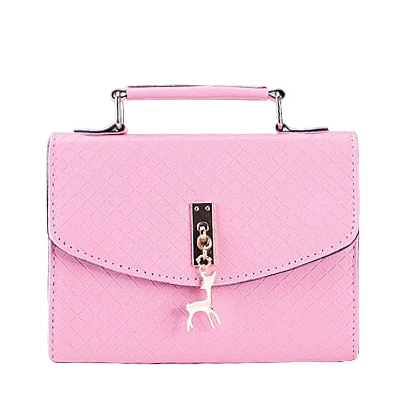 pink Siruiyahan сумка женская сумка-мессенджер кожаные сумки с клапаном в клетку жесткие сумки для женщин сумка женская Bolsa Feminina сумки - Цвет: pink