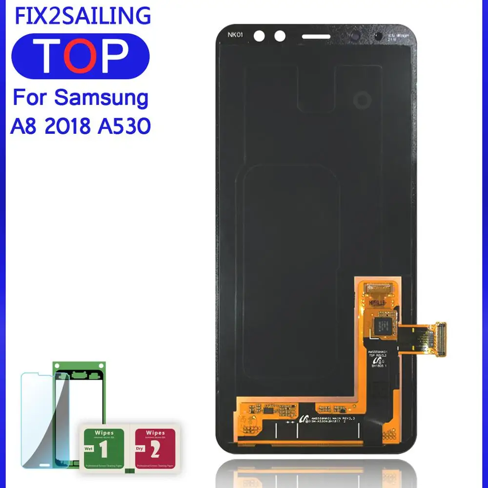 ЖК дисплей A8 для Samsung Galaxy 2018 A530 A530F A530DS A530N Super AMOLED рабочий сенсорный экран в
