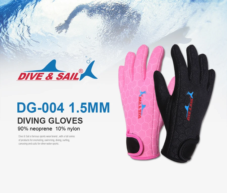 DIVESAIL 1,5 мм неопреновые перчатки для дайвинга с анти-царапинами нейлоновая лента для подводного плавания для зимы теплое плавание, дайвинг, серфинг Прямая поставка