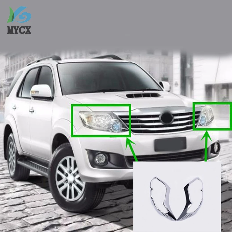 Хромированный АБС-пластик для Toyota Аксессуары Fortuner накладка на фару Hilux SW4 2012-2014 |