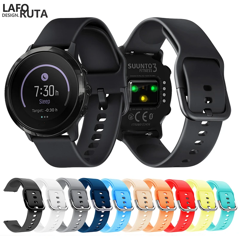 Ремешок Laforuta спортивный силиконовый для часов Suunto 3 Fitnes Samsung Galaxy Watch Active ремешок 20