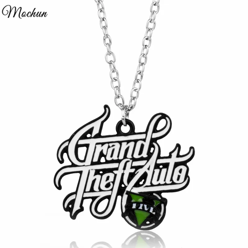 Лидер продаж 2017 ожерелье MQCHUN из игры PS4 GTA 5 с подвеской Grand Theft Auto V для мужчин