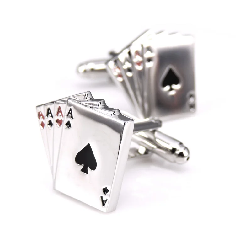 

HYX Jewellery 4A покерные запонки мужские запонки для французских рубашек звеньев карты дизайн запонки модные для мужчин ювелирные изделия подаро...