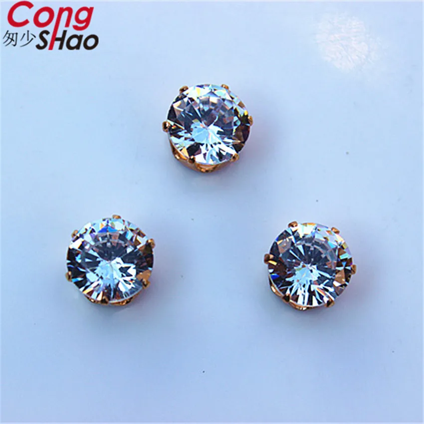 Женские круглые стразы с кристаллами Cong Shao 50 шт. 8 мм|rhinestone bridal applique|flat back crystalsclaw