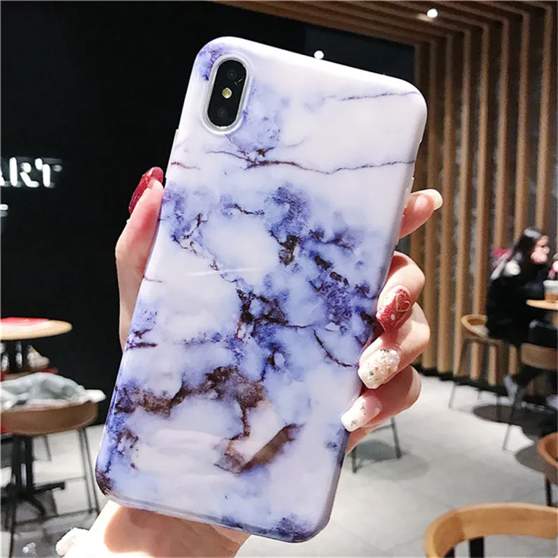 Мраморный чехол для телефона для iphone 7 чехол Роскошный мягкий силиконовый чехол для iphone 6 6s 7 8 Plus X iphone XR XS Max чехол Fundas Capa