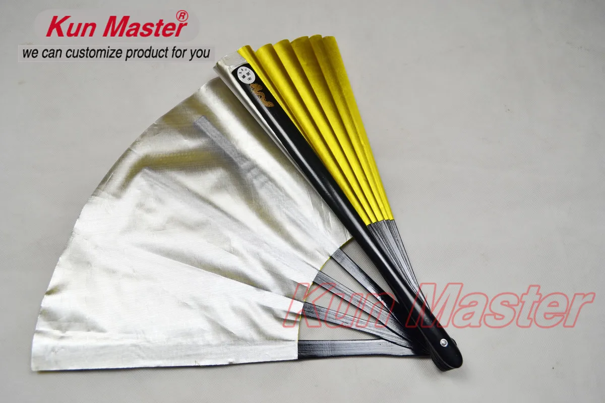 34 см Kun Master Bamboo Тай Чи Кунг-фу веер боевые искусства Практика представления с обеих сторон покрывает бесплатно матч