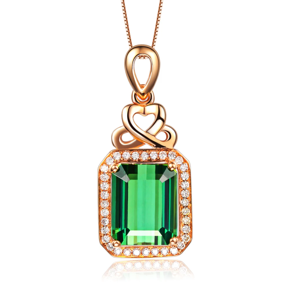 ZOCAI КОРОЛЕВА секса на вулкане 2 1 КТ зеленый турмалин DIAMOND18K однотонные кулон