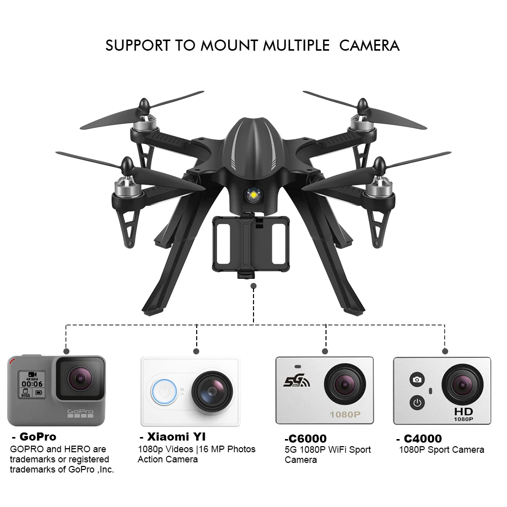 Eachine EX2H бесщеточный WiFi FPV с 1080P HD камерой удержание высоты RC Дрон Квадрокоптер RTF