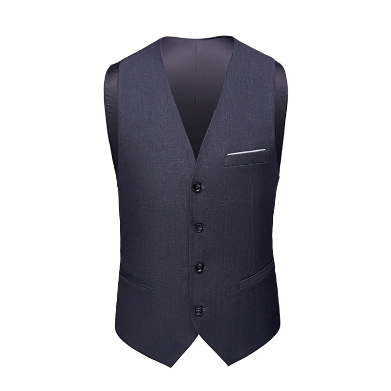 Shenrun Male Solid Color Vests Fashion Causal Business Slim Fit Work Waistcoat Office Formal Suit Vest For Young Classic Gilet