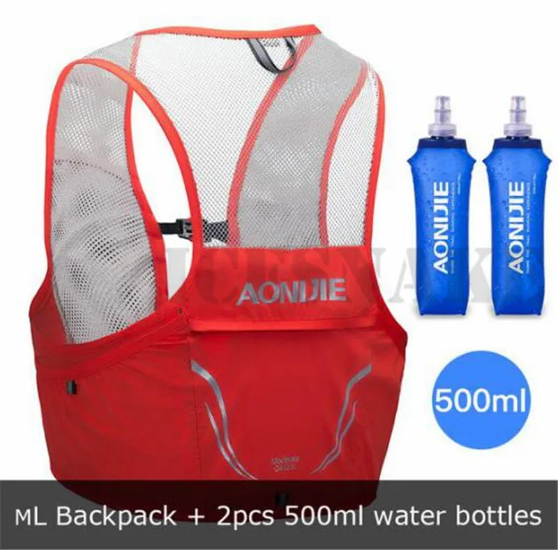 ML Orange Set AONIJIE бегущий марафон гидратационный жилет пакет Воздухопроницаемый жгут водный Пузырь походный Кемпинг бег 2.5L - Цвет: ML Orange Set