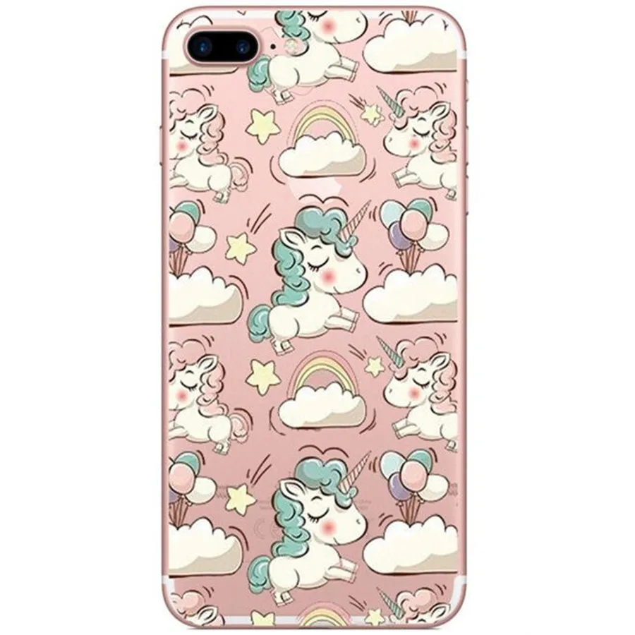 UVR Animal Cartoon Childhood Lovely Unicorn Phone Case For Iphone X 8 7 6S PLUS Mobile Cases Bag Back Covers Capa Paint |