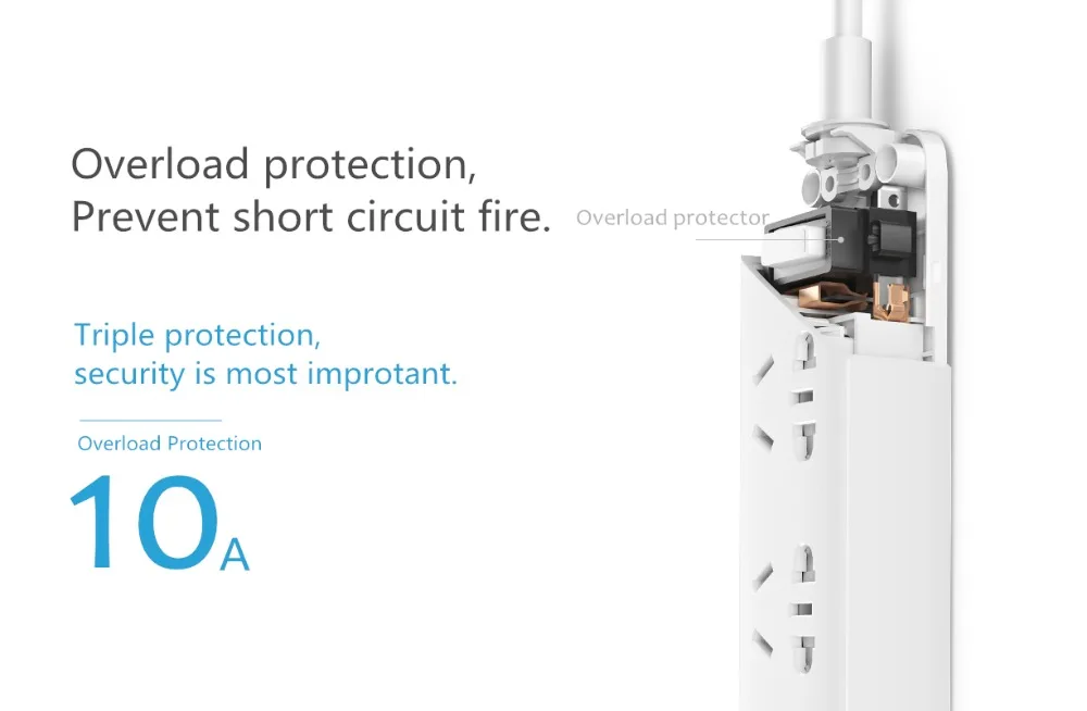 Xiaomi Mijia power Strip Быстрая зарядка 2500 Вт 10А 6 стандартных розеток/8 стандартных розеток/3 гнезда 1,8 м кабель для зарядки