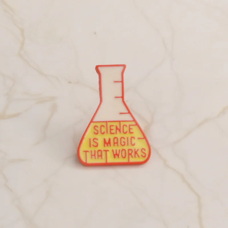 Science is magic, что работает эмаль булавки значок мерный стакан нагрудный знак брошь креативные ювелирные изделия Броши для подарков для детей женщин и мужчин