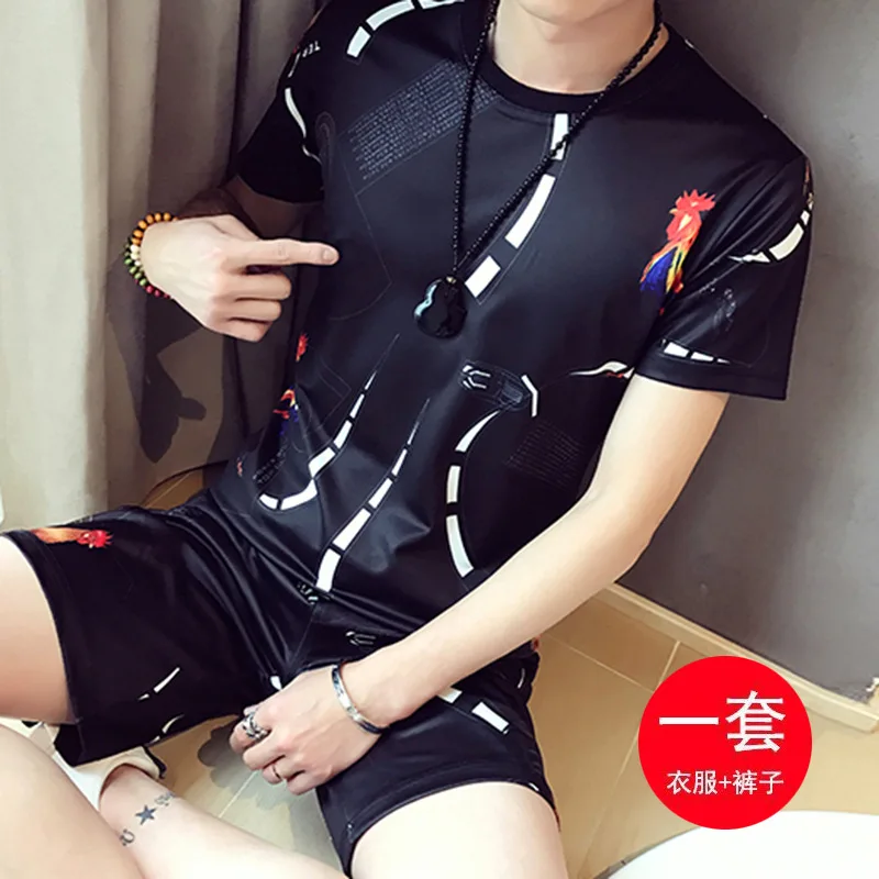 Довольно новая мода горячий стиль отдыха костюм с принтом Лето Половина рукава