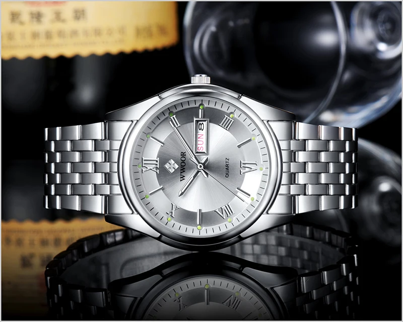 Reloj Hombre, мужские часы из нержавеющей стали, деловые кварцевые наручные часы, мужские роскошные брендовые светящиеся часы с датой, мужские часы
