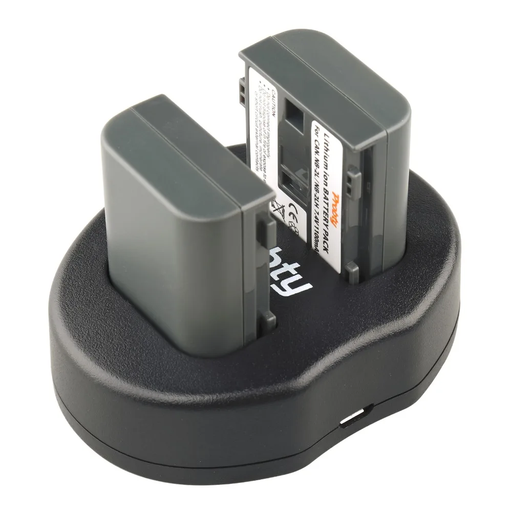 PROBTY 2 шт. NB-2L NB 2L NB-2LH батарея + ЖК дисплей Dual USB зарядное устройство 1 х США/ЕС штекер