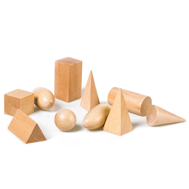 Детские Деревянные Геометрические тела 3D формы Монтессори Обучающие