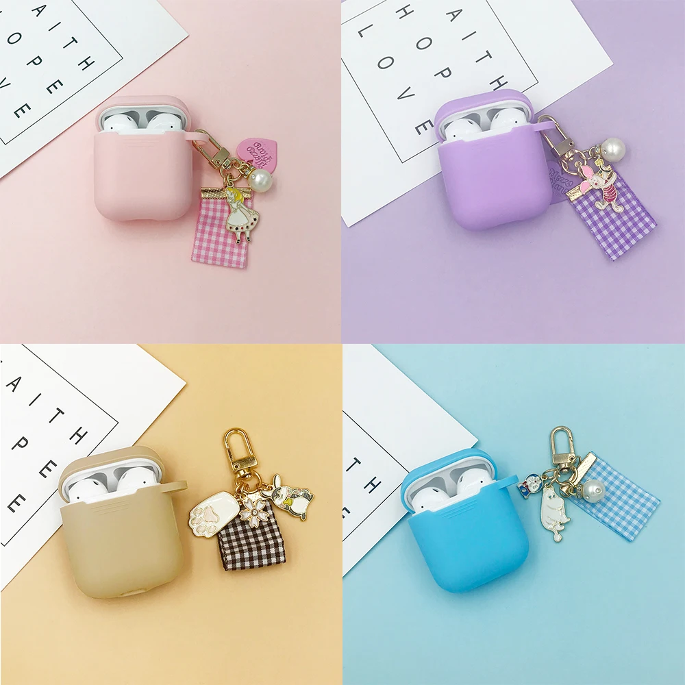 Мультфильм девушка защитный чехол для AirPods силиконовые bluetooth наушники чехол для Apple зарядное устройство для AirPods коробка крышка Анти-потеря подарок