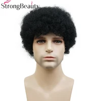 strong beauty afro short kinky curly wigs human hair wig for women or men african american wig natural black