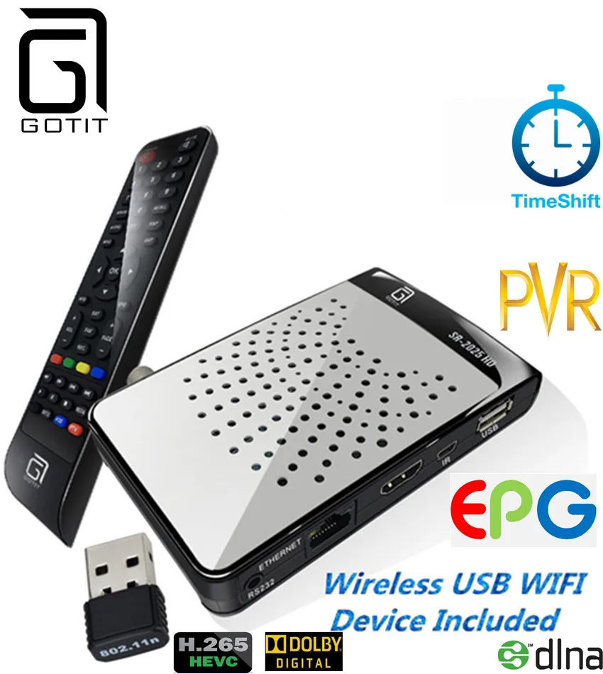GOTiT мини DVB-S2 SR2525HD Sunplus1507 Чипсет H.265 декодирования Спутниковое Рецепторов Ccam Икс Youtube Youporn поддерживается телеприставке