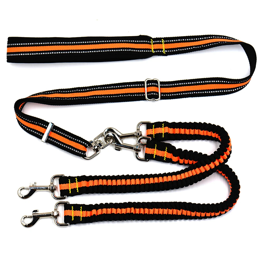 Светоотражающий двойной поводок для собак не спутывается прогулок с двумя