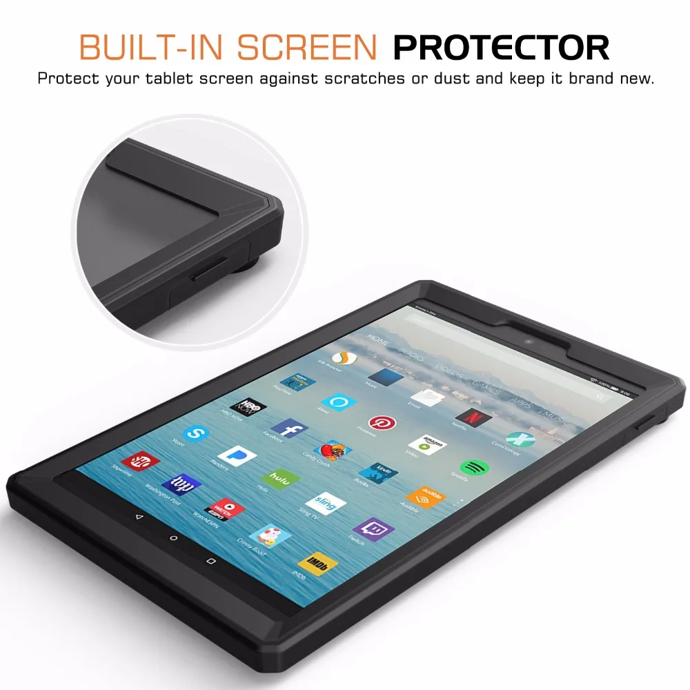 Чехол MoKo для нового планшета Amazon Fire HD 10(7 поколение, выпуск /)-[сверхпрочный] ударопрочный чехол на весь корпус