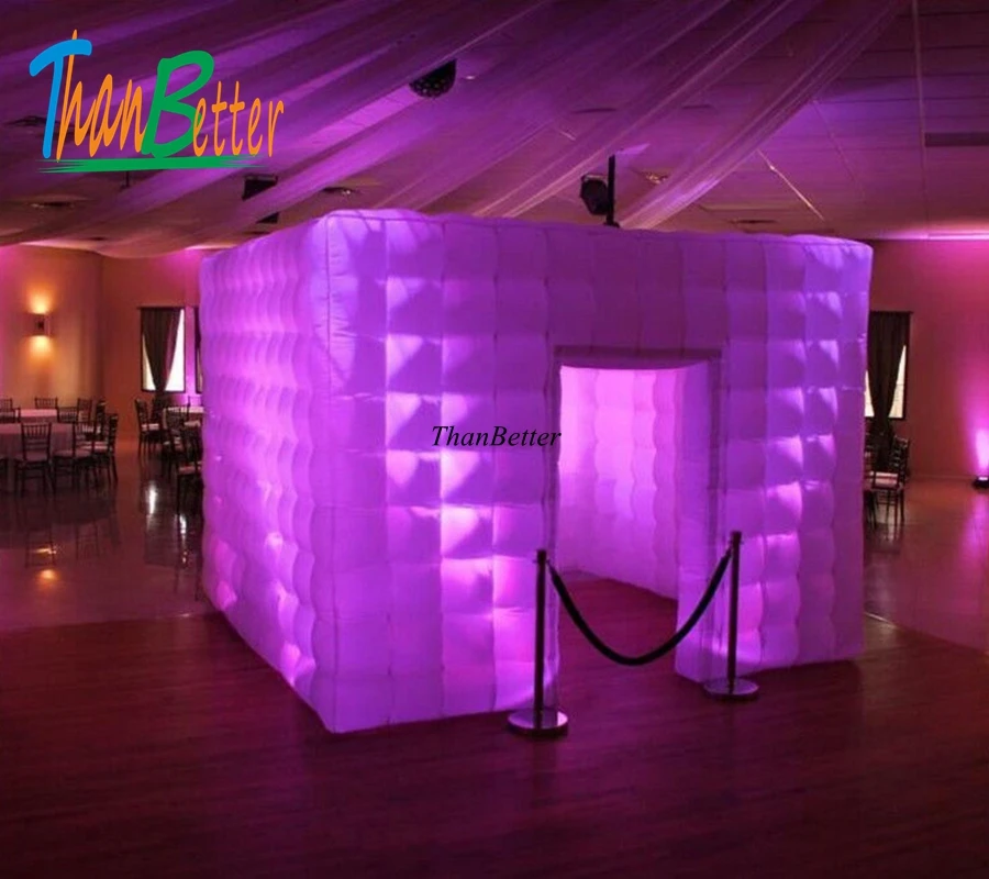 

3.0x3.0x2.4M ThanBetter Custom Inflatable Photo Booth Inflatable Cube With Multi-color LED Light