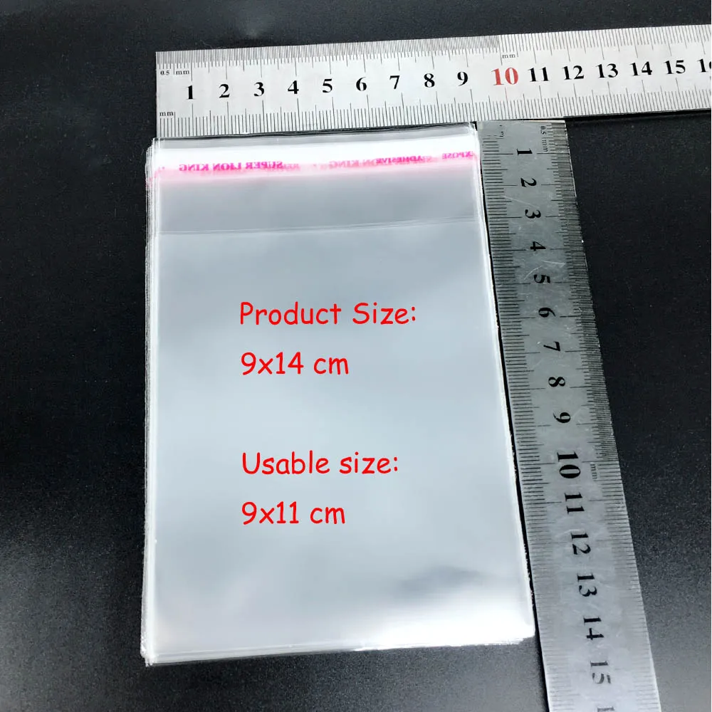 9x14cm100pcs 100 шт 6x10 см(2,3" x 4") прозрачный из целлофана с застежкой/БОПП/поли прозрачные пластиковые пакеты для хранения самоклеющиеся герметичные пакеты - Цвет: 9x14cm100pcs