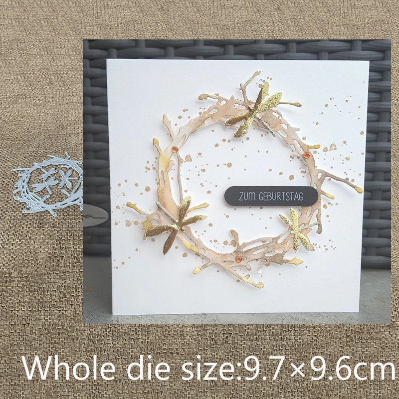 Новый дизайн металлическая высечка высечки дракона трава кольцо украшение для