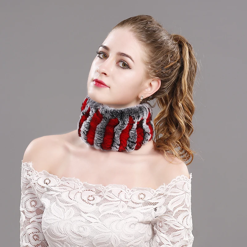 Женский шарф ручной работы из натурального кроличьего меха вязаные повязки на