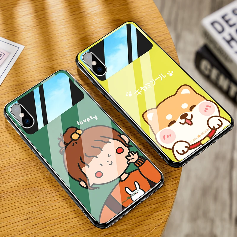 Милое мультяшное Зеркало чехол для iPhone X XS MAX XR 7 8 силиконовый мягкий Plus бампер Funda