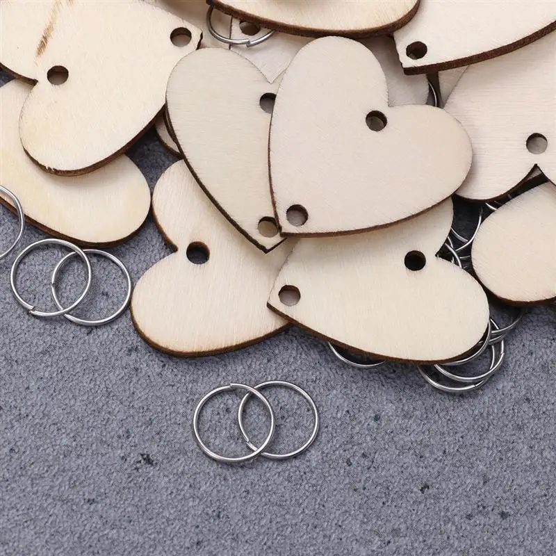 DIY Деревянные ломтики сердца аксессуары для календарей с железными петлями набор