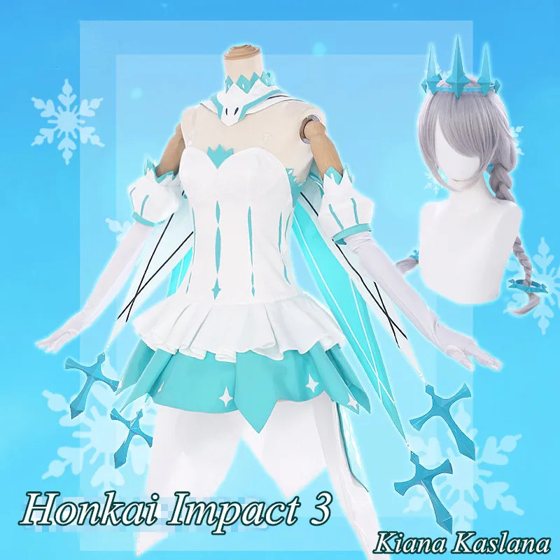 Аниме! Honkai Impact 3 Kiana Kaslana платье для дня рождения зимний карнавальный костюм