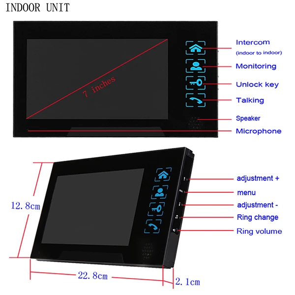 Saful 7&quotLCD Video Door Phone Night Vision video intercom Camera with RFID Keyfobs Password Keypad Access Control code unlock |