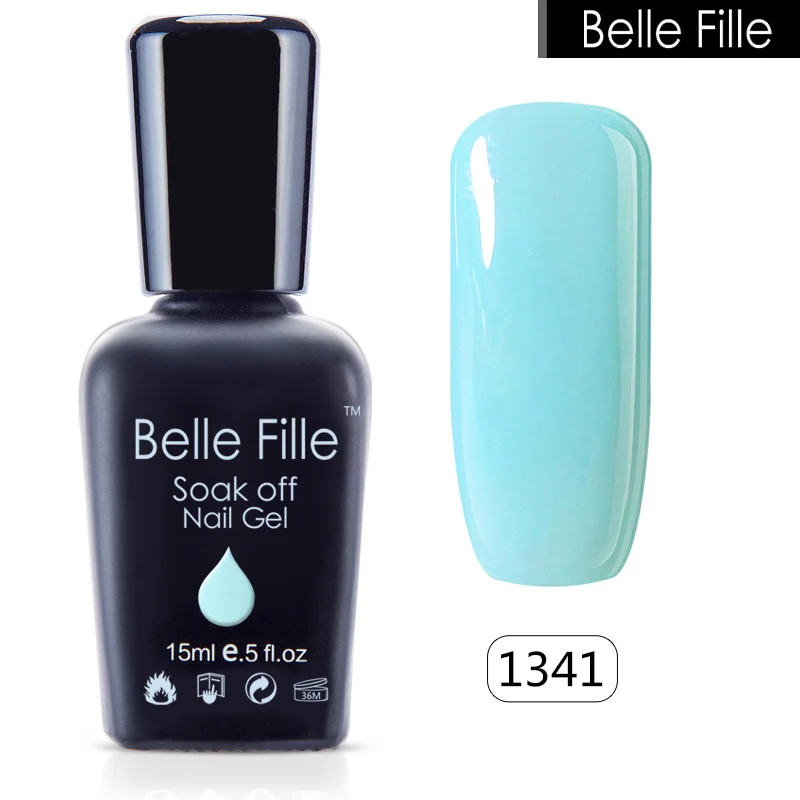 Belle Fille 15 мл Горячая Распродажа цветной УФ гель для ногтей Гель лак полировки