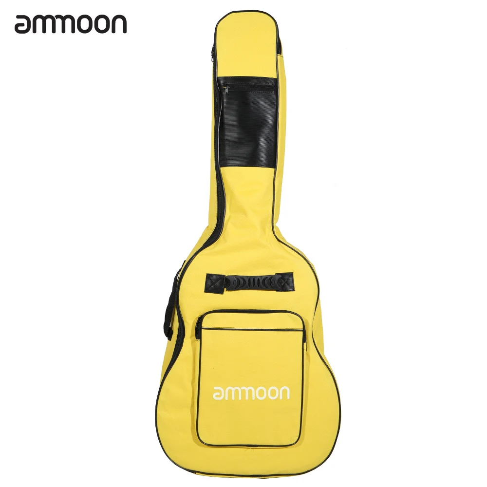 

Большой Мягкий чехол ammoon 600D с двумя лямками, нескользящие накладки на молнии, размер 5 мм, для гитары 40/41 дюйм