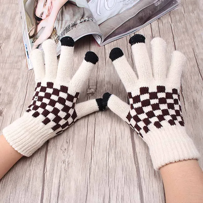 Новинка 2020 зимние теплые трикотажные эластичные мужские перчатки мягкие вязаные